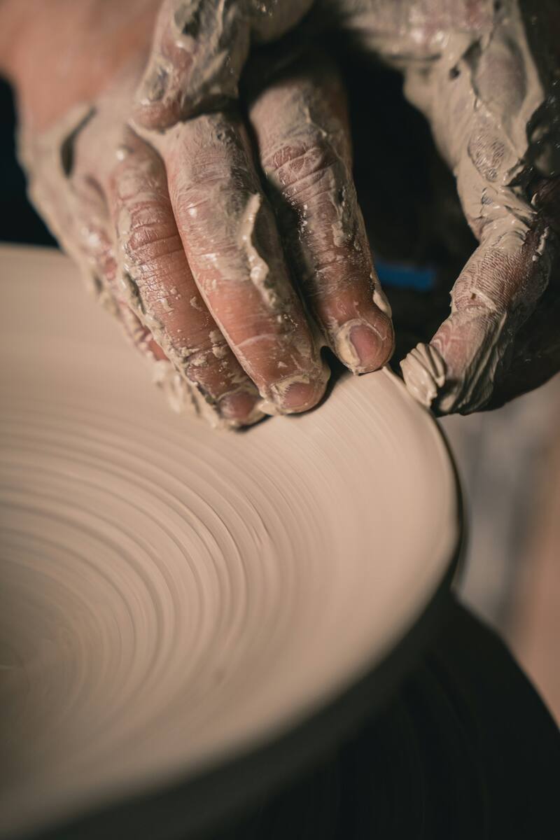 Close-up of wet clay texture